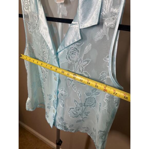 Oscar De La Renta Pink Label Lace Floral Button Front Sleeveless Blouse Size M - Picture 6 of 7